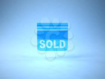 Royalty Free 3d Clipart Image of a Sold Sign