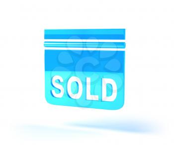 Royalty Free 3d Clipart Image of a Sold Sign