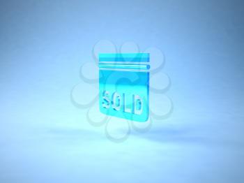 Royalty Free 3d Clipart Image of a Sold Sign