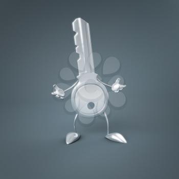 Royalty Free Clipart Image of a Key