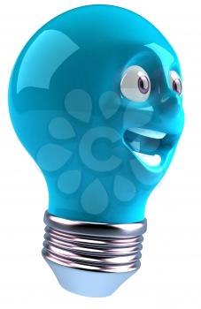 Royalty Free 3d Clipart Image of a Blue Light Bulb