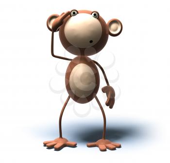 Royalty Free 3d Clipart Image of a Monkey