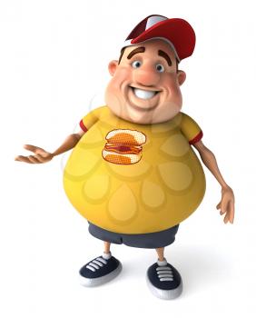 Royalty Free Clipart Image of an Overweight Man