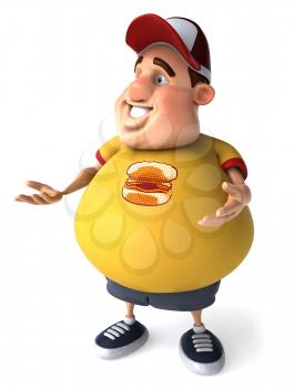 Royalty Free Clipart Image of an Overweight Man