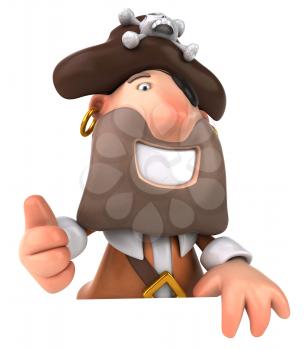 Royalty Free Clipart Image of a Pirate Giving a Thumbs Up