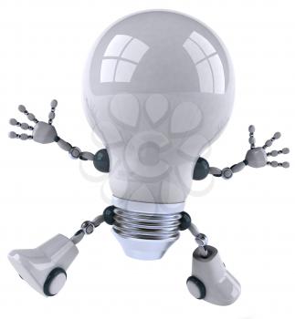 Royalty Free 3d Clipart Image of a Robot Lightbulb