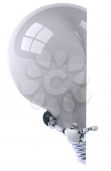 Royalty Free 3d Clipart Image of a Robot Lightbulb