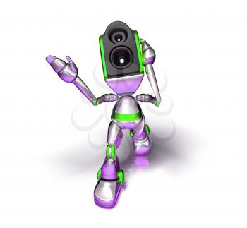 Royalty Free 3d Clipart Image of a Stereo Head Robot