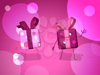 Royalty Free 3d Clipart Image of Pink Gifts