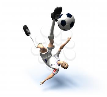 Royalty Free 3d Clipart Image of a Male Soccer Player