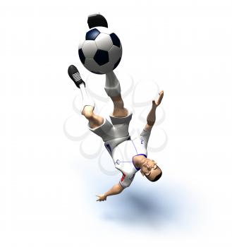 Royalty Free 3d Clipart Image of a Male Soccer Player