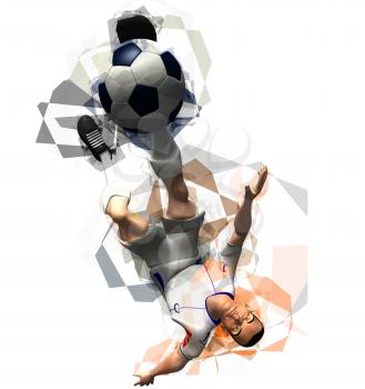 Royalty Free 3d Clipart Image of a Male Soccer Player