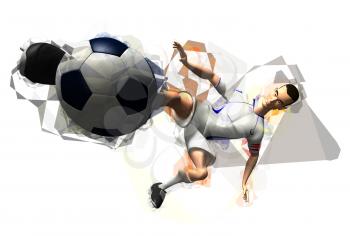 Royalty Free 3d Clipart Image of a Male Soccer Player