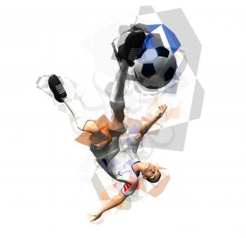 Royalty Free 3d Clipart Image of a Male Soccer Player