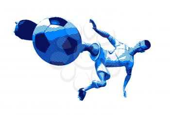 Royalty Free 3d Clipart Image of a Male Soccer Player