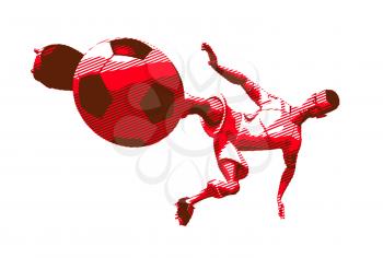 Royalty Free 3d Clipart Image of a Male Soccer Player