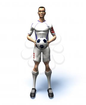 Royalty Free 3d Clipart Image of a Male Soccer Player