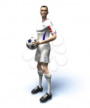 Royalty Free 3d Clipart Image of a Male Soccer Player