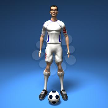 Royalty Free 3d Clipart Image of a Male Soccer Player