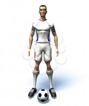 Royalty Free 3d Clipart Image of a Male Soccer Player