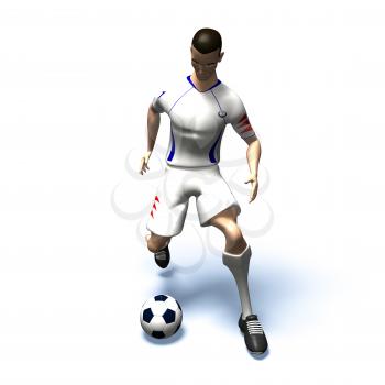 Royalty Free 3d Clipart Image of a Male Soccer Player