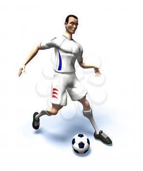 Royalty Free 3d Clipart Image of a Male Soccer Player