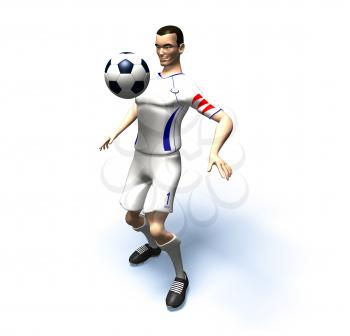 Royalty Free 3d Clipart Image of a Male Soccer Player