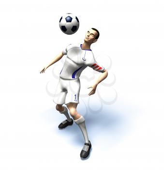 Royalty Free 3d Clipart Image of a Male Soccer Player