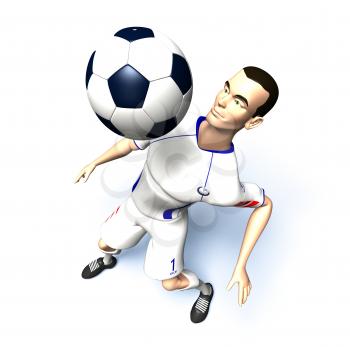 Royalty Free 3d Clipart Image of a Male Soccer Player