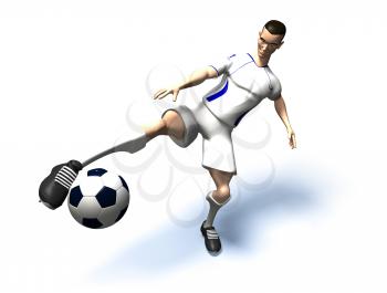 Royalty Free 3d Clipart Image of a Male Soccer Player