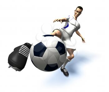 Royalty Free 3d Clipart Image of a Male Soccer Player