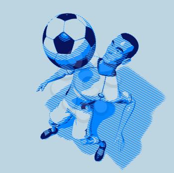 Royalty Free 3d Clipart Image of a Male Soccer Player