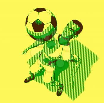 Royalty Free 3d Clipart Image of a Male Soccer Player