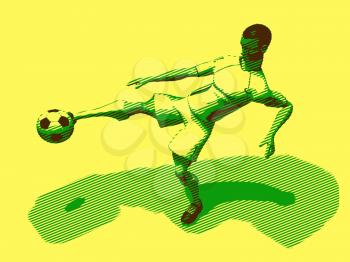 Royalty Free 3d Clipart Image of a Male Soccer Player