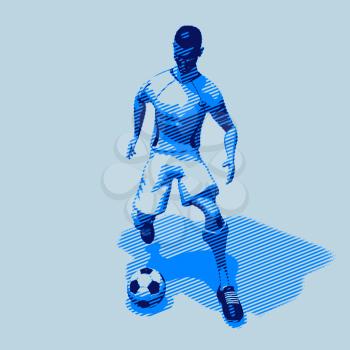 Royalty Free 3d Clipart Image of a Male Soccer Player