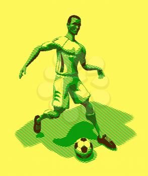 Royalty Free 3d Clipart Image of a Male Soccer Player