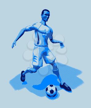 Royalty Free 3d Clipart Image of a Male Soccer Player