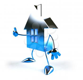 Royalty Free 3d Clipart Image of a House