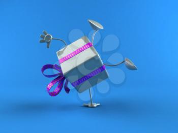 Royalty Free 3d Clipart Image of a Shiny Gift