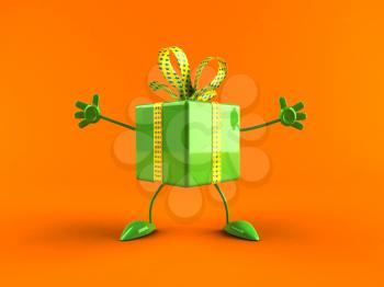 Royalty Free 3d Clipart Image of a Shiny Gift