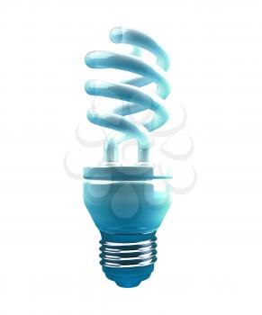 Royalty Free 3d Clipart Image of a Blue Light Bulb