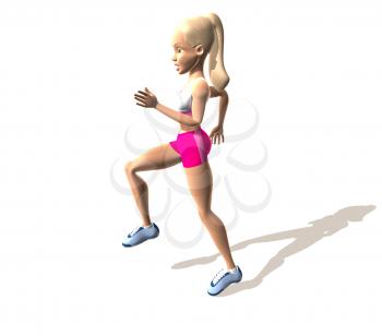 Royalty Free 3d Clipart Image of a Girl Exercising