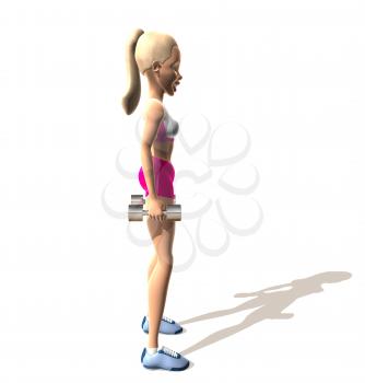 Royalty Free 3d Clipart Image of a Girl Exercising