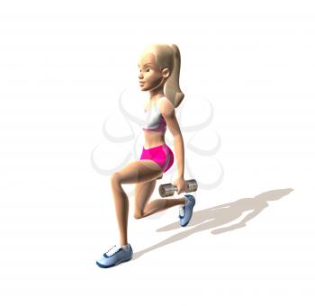 Royalty Free 3d Clipart Image of a Girl Exercising