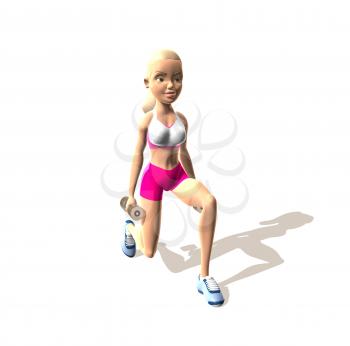 Royalty Free 3d Clipart Image of a Girl Exercising