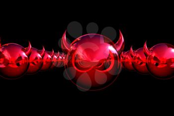Royalty Free 3d Clipart Image of a Red Devil Emoticon