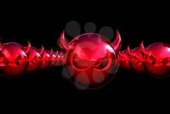 Royalty Free 3d Clipart Image of a Red Devil Emoticon