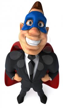 Royalty Free Clipart Image of a Superhero Businessman