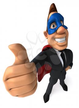 Royalty Free Clipart Image of a Superhero Businessman