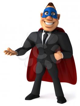 Royalty Free Clipart Image of a Superhero Businessman